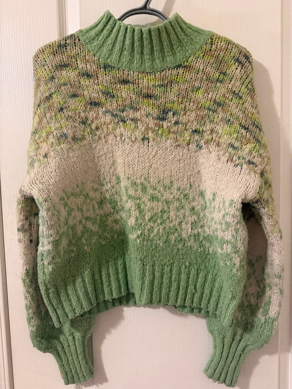 Aerie Chunky Knit Sweater | Green Multi | Cozy |